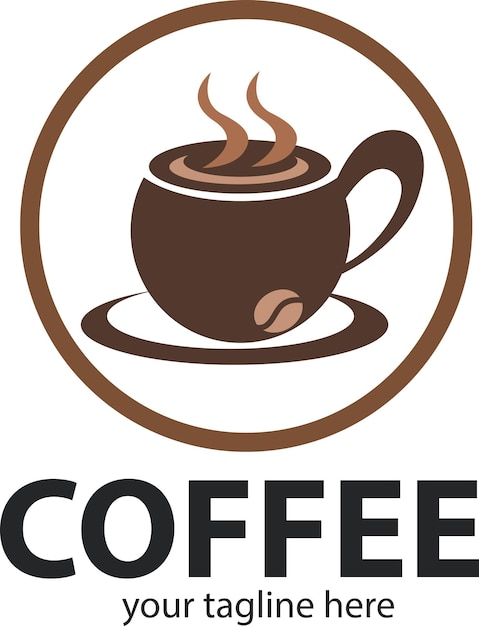 コー​​ヒーベクトル編集可能なロゴ