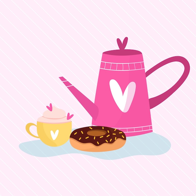 Coffee love with donuts