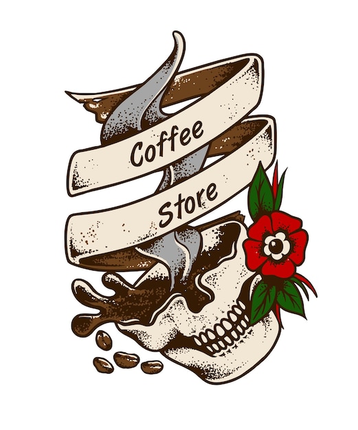 Vector coffee lover hand drawn illustration