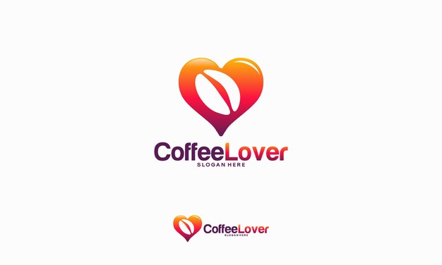 Coffee Loverロゴデザインコンセプトベクトル、CoffeeBeanロゴテンプレートベクトル