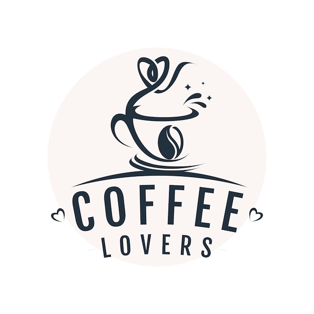 Coffee lovers design element vector icon with creative unique concept idea