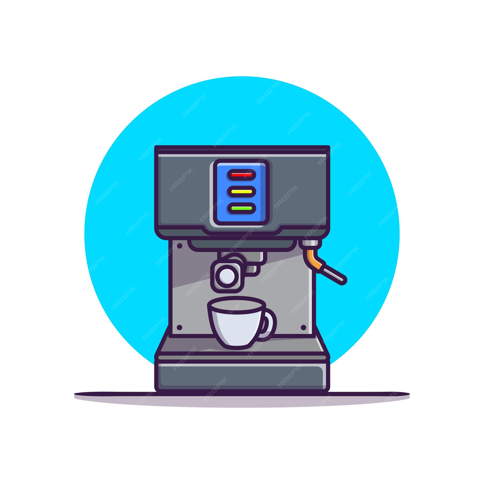 Premium Vector | Coffee machine espresso cartoon vector icon illustration Premium Vector | Coffee machine espresso cartoon vector icon illustration