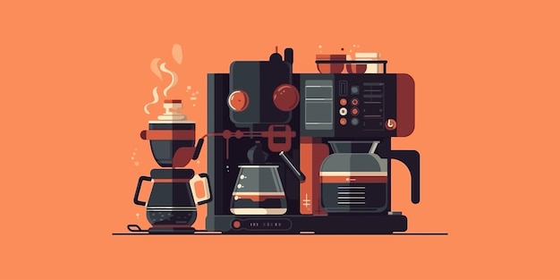 Coffee machine flat illustration Vector isolated