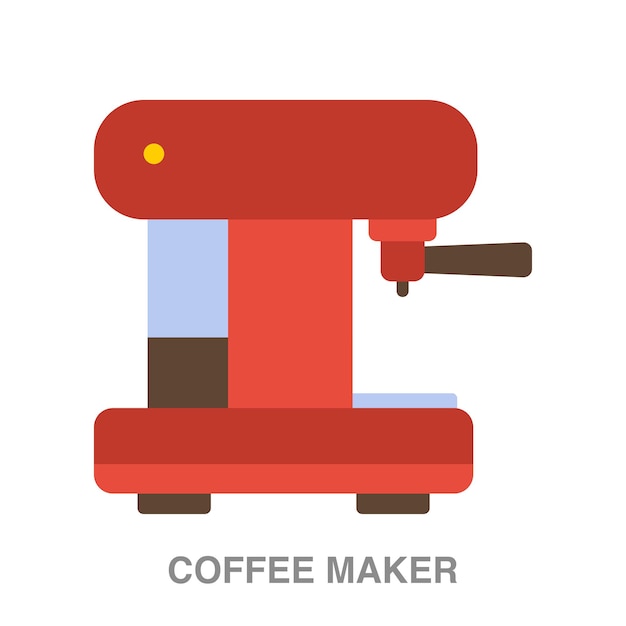 Coffee maker illustration on transparent background