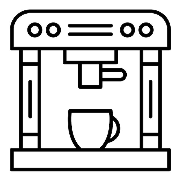 Coffee Maker Line Illustration