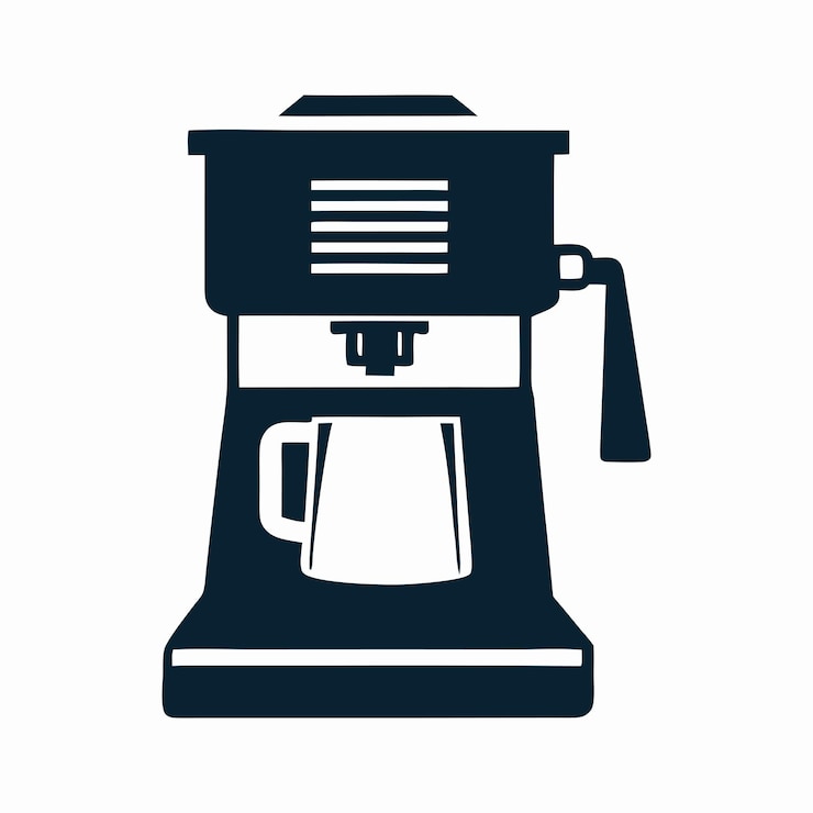Vector coffee maker silhouette icon for vector design