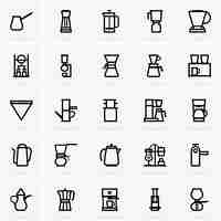 Vector coffee maker symbols