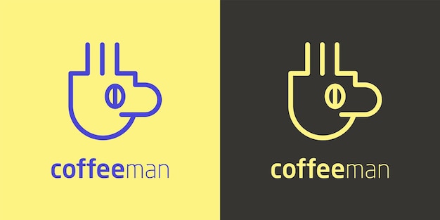 Coffee man bean creatief logo