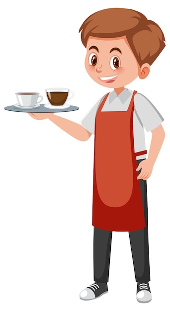 A coffee man cartoon character on white background