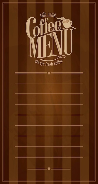 Vector coffee menu design retro card vector