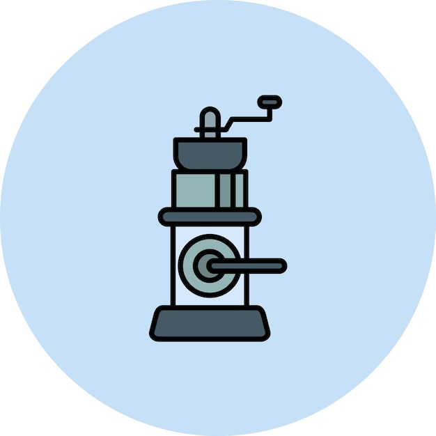 Coffee Mill Flat Illustration