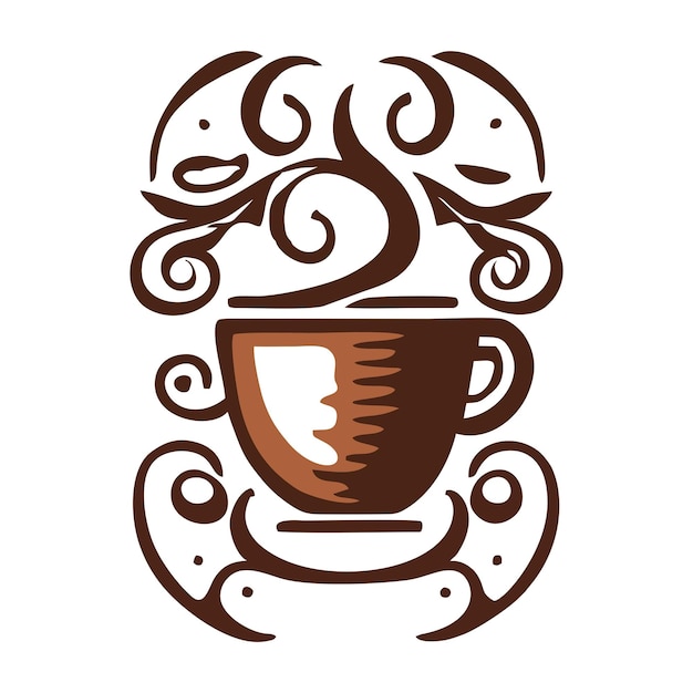 Vettore logo monogramma caffè 14