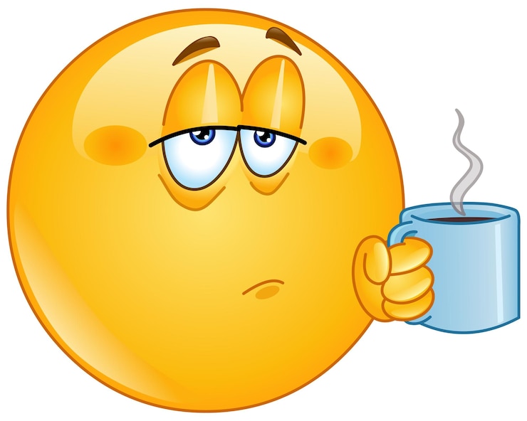 Vector coffee morning emoticon