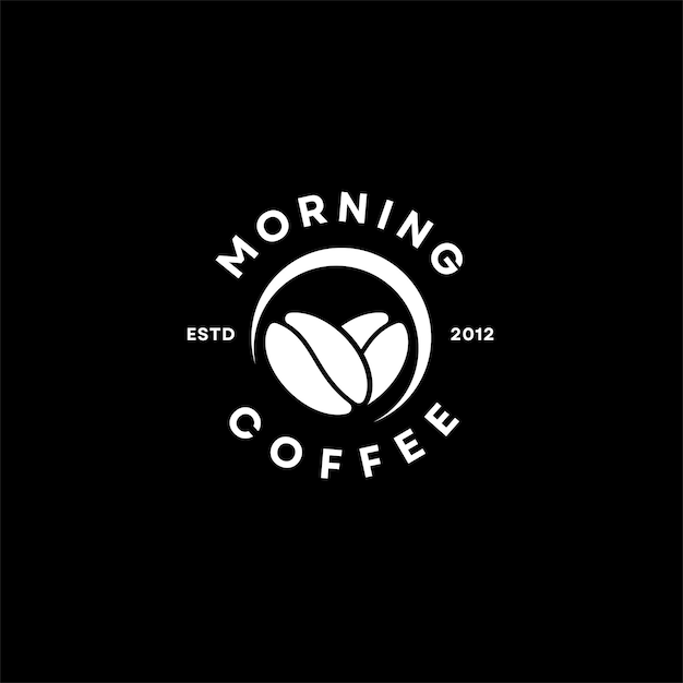 コーヒーの朝のロゴデザインヴィンテージコーヒーのロゴ