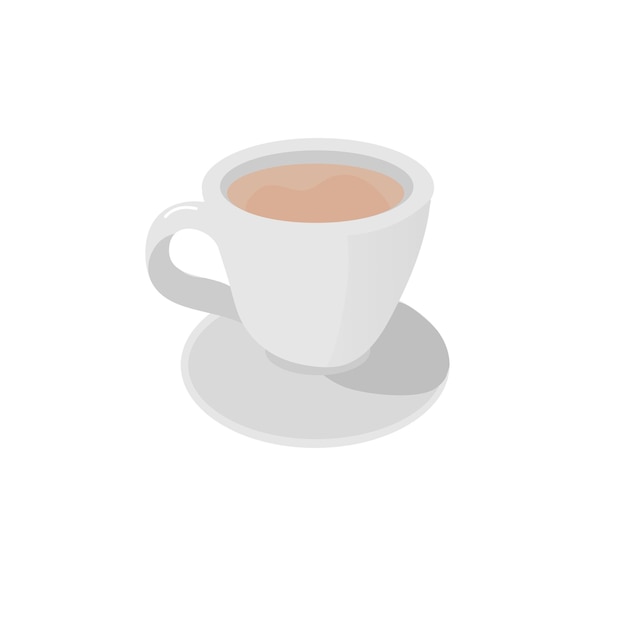 Vettore tazza da caffè tazza chicco caffeina cappuccino expreso americano arabica illustrazione vettore design piatto