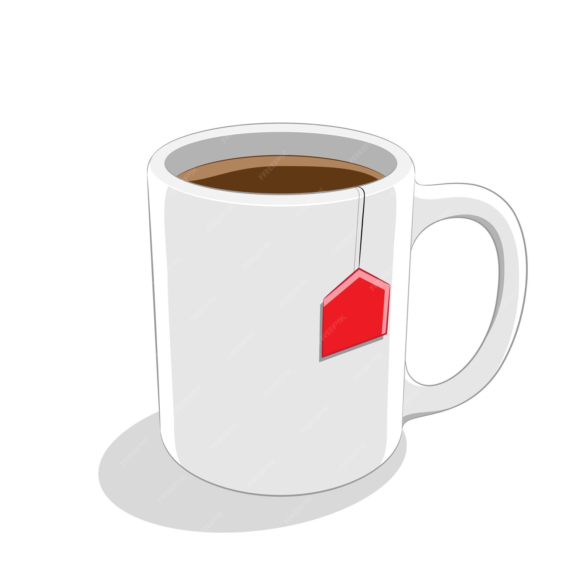 Premium Vector  White mug on transparent background. illustration.