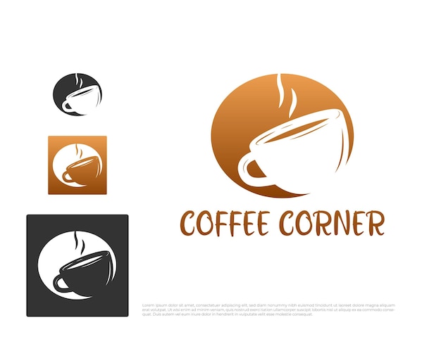 Illustrazione di design del logo della tazza di caffè