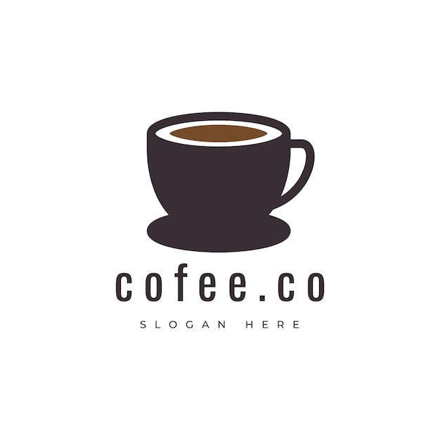 coffee mug minimal ceramic concept coffee shop logo design vector graphic illustration