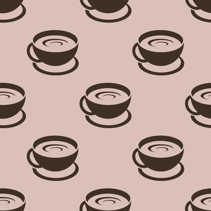 Vector coffee mugs seamless vector pattern