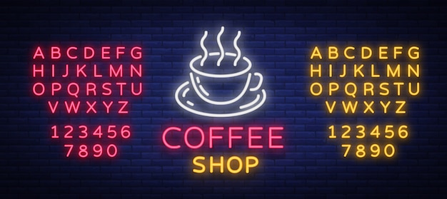 Coffee neon sign logo