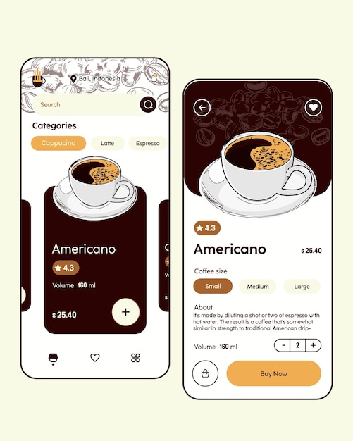 Vector coffee pack various templates and screen