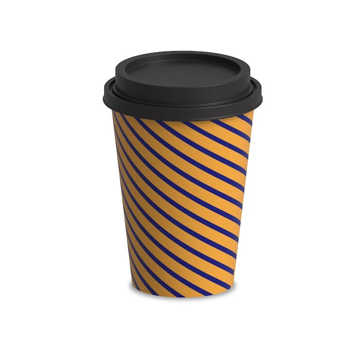 Vector coffee paper cup design on white background 3d cup