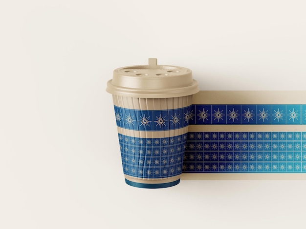 Vector coffee paper cup pattern design