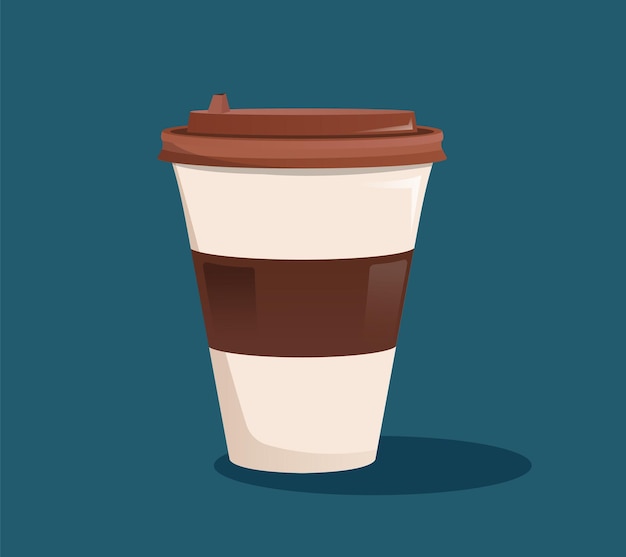 Coffee in paper cup vector illustration