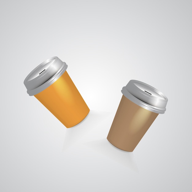 Coffee paper cups mockup