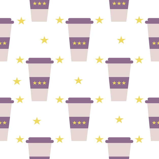 Coffee pattern in cup on white background