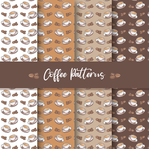 Coffee patterns set design pack