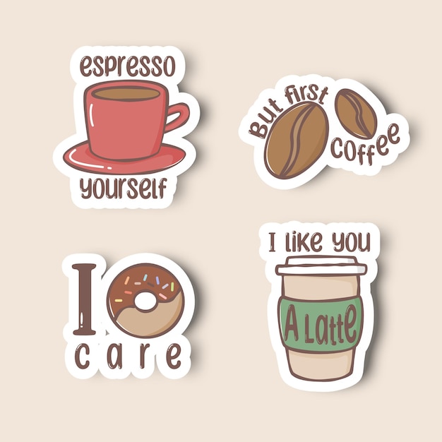 Vector coffee phrase sticker