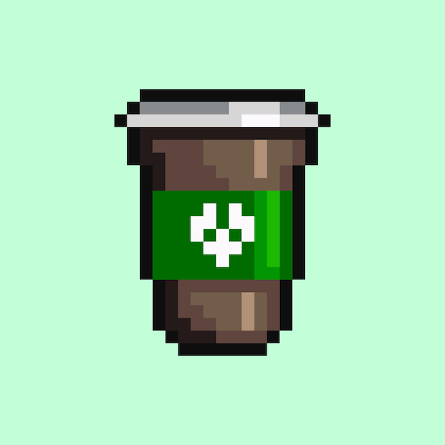 coffee pixel art style