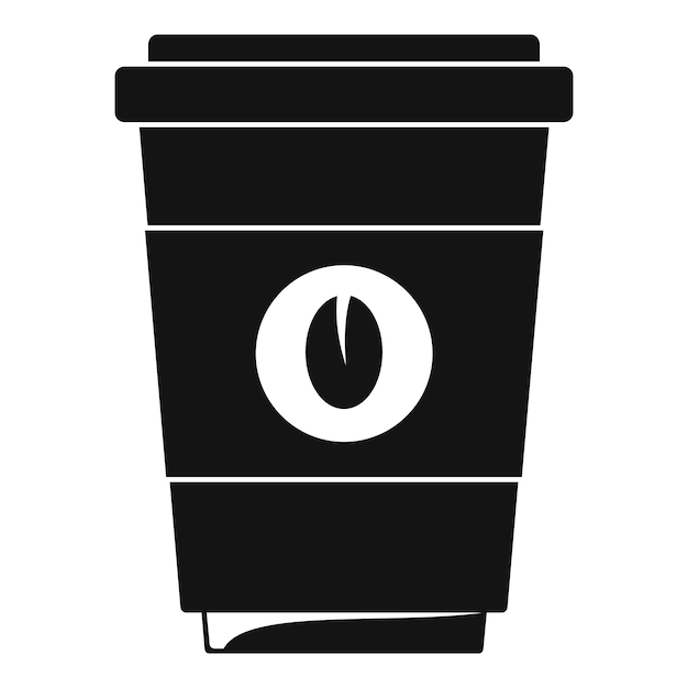 커피 플라스틱 컵 아이콘 커피 플라스틱 컵의 간단한 그림 웹에 대 한 벡터 아이콘