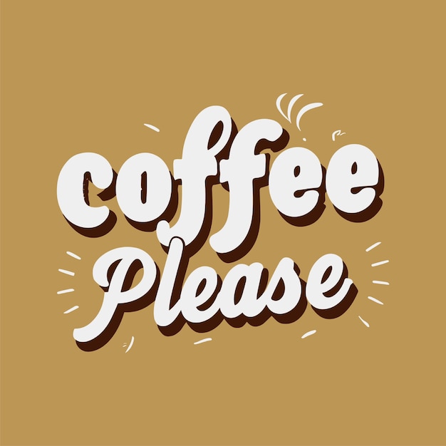 Coffee please typography t shirt design or lettering coffee sticker set generative Ai