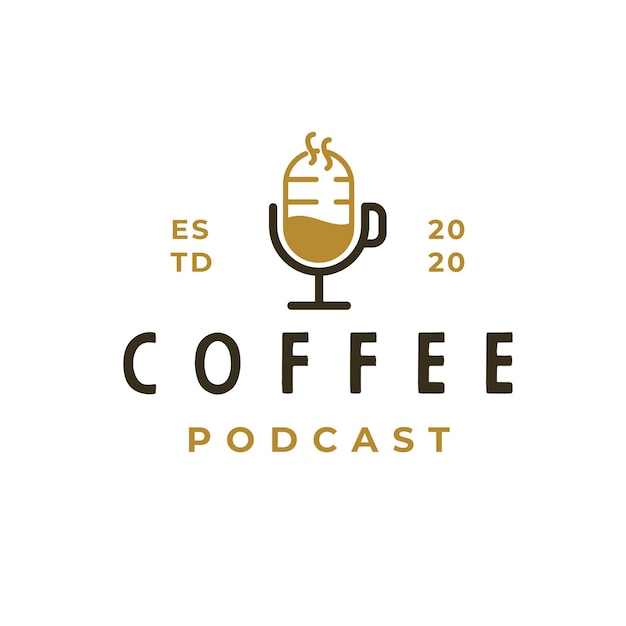 Ispirazione per il design del logo del podcast del caffè