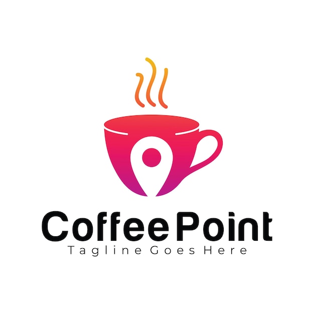 Vector coffee point logo design template