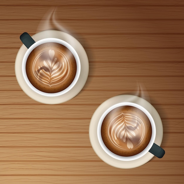 Poster da caffè con legno da gioco realistico
