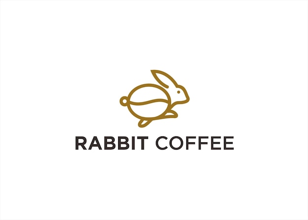 coffee rabbit logo design vector illustration