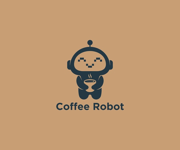 Вектор Логотип кофейного робота