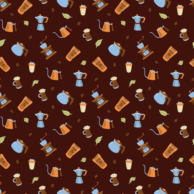 Coffee seamless pattern Design for fabric textile wallpaper packaging