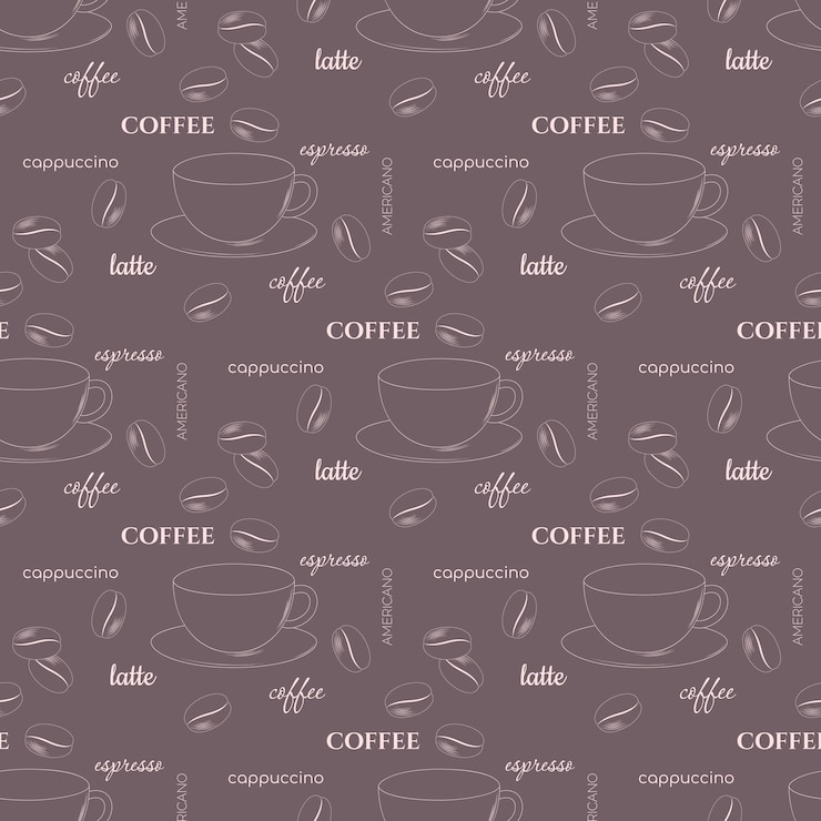 Vector coffee seamless pattern