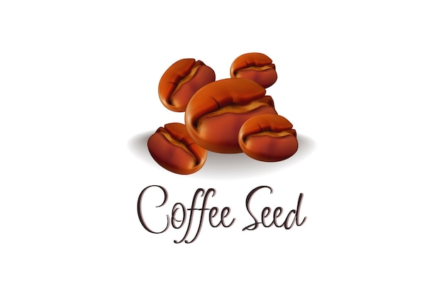 Coffee seed realistic vector illustration