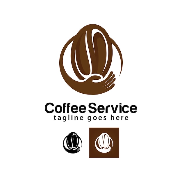 Vettore modello di progettazione del logo del servizio caffè