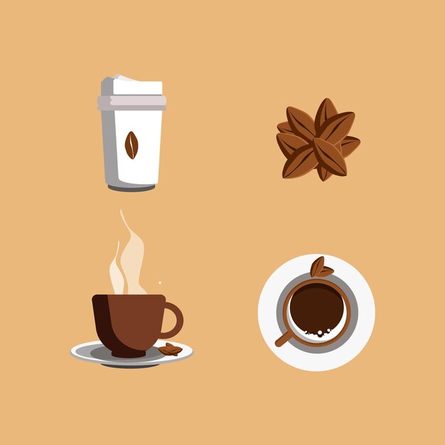 Vector coffee set illustration vector