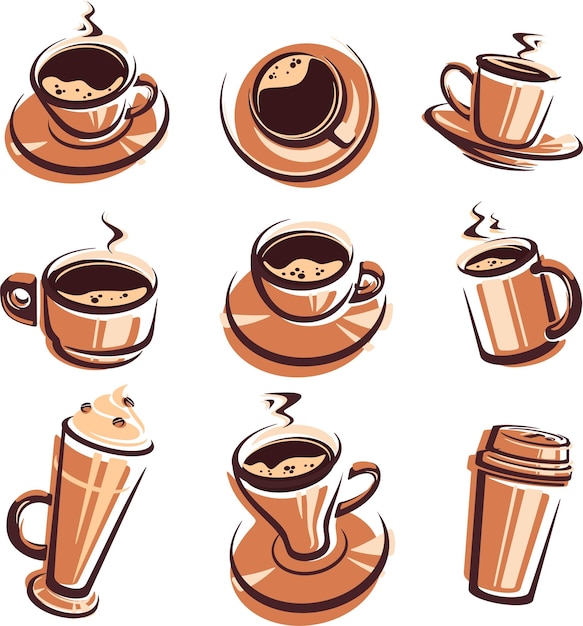 Vector coffee set vector