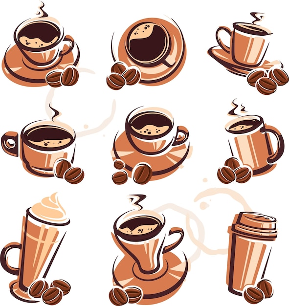 Coffee set vector