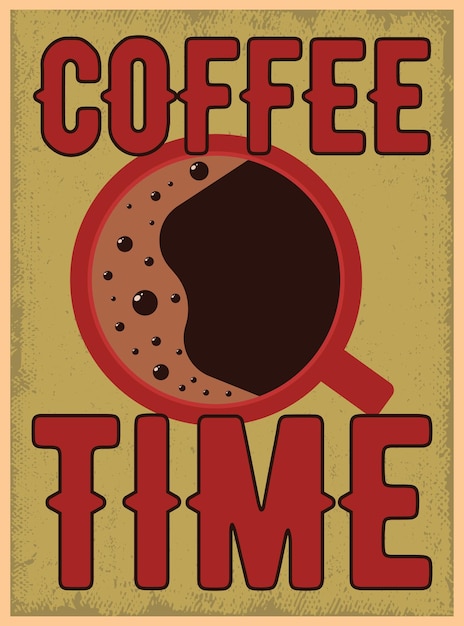 Coffee shop advertisment retro poster vector design