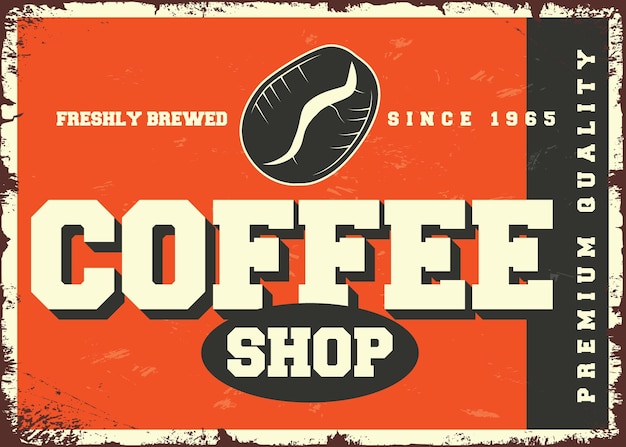 Coffee shop advertisment retro promo poster vector design