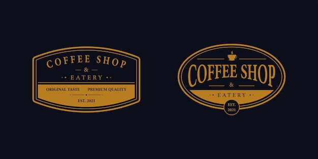 Coffee shop badge logo vector design